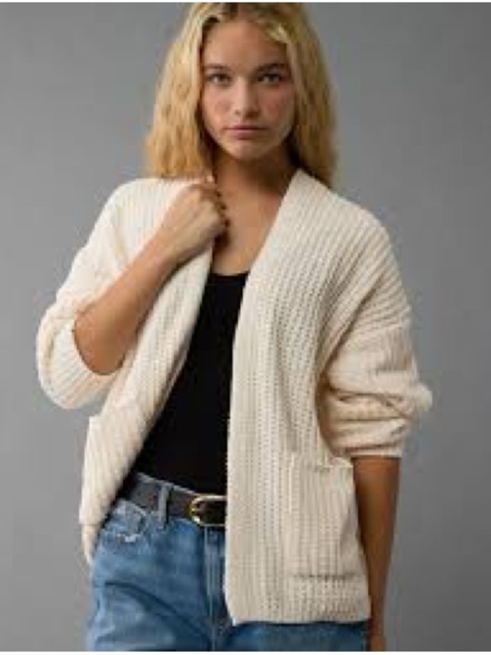 NWT American Eagle Open Front Cardigan in Cream